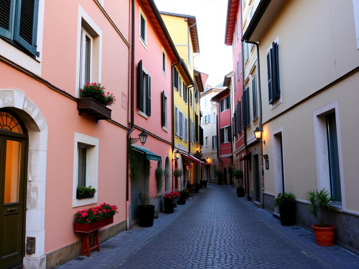 Colorful European village street
